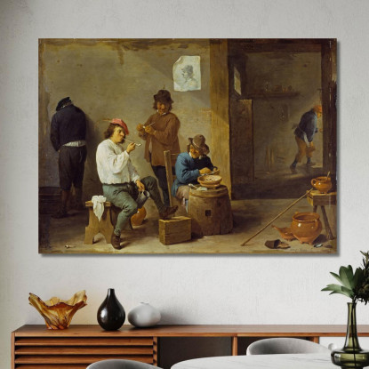 I Fumatori David Teniers The Younger dty105 quadro stampato su tela