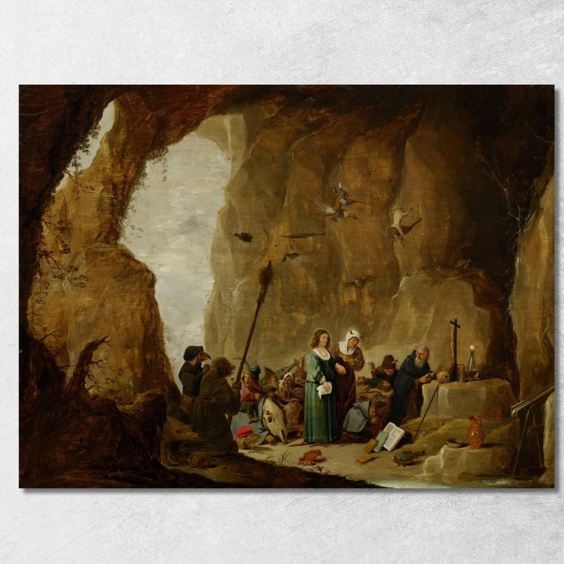 La Tentazione Di Sant'Antonio David Teniers The Younger dty109 quadro stampato su tela La Tentazione Di Sant'Antonio David Teniers The Younger dty109 quadro stampato su tela