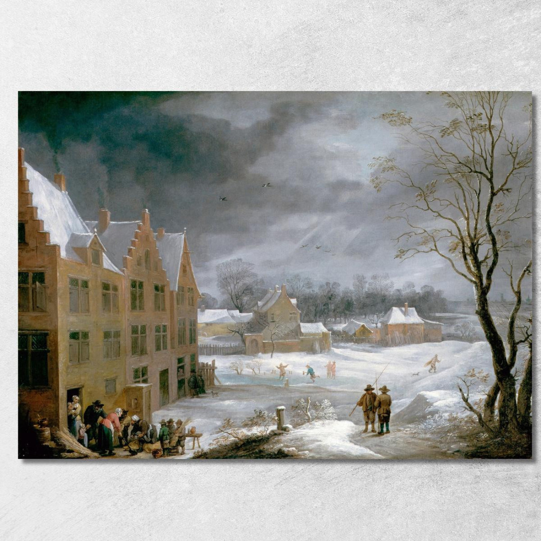 Scena Invernale Con Un Uomo Che Uccide Un Maiale David Teniers The Younger dty115 quadro stampato su tela Scena Invernale Con Un Uomo Che Uccide Un Maiale David Teniers The Younger dty115 quadro stampato su tela