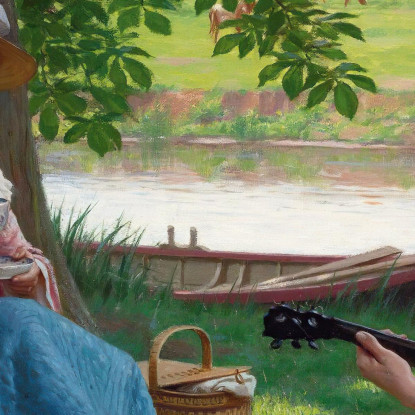 Una Festa In Campagna Edmund Blair Leighton ebl4 quadro stampato su tela