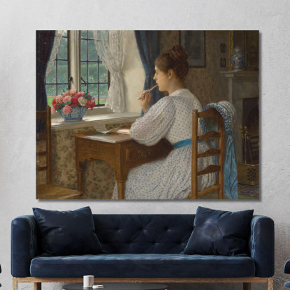 Pensieri Vaganti Edmund Blair Leighton ebl20 quadro stampato su tela