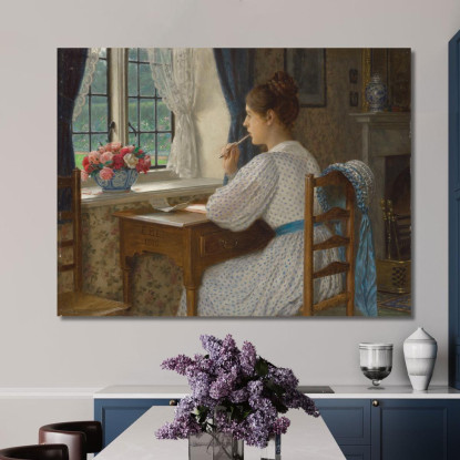 Pensieri Vaganti Edmund Blair Leighton ebl20 quadro stampato su tela