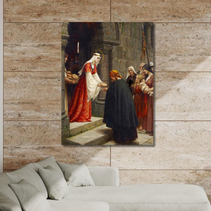 La Carità Di Santa Elisabetta D'Ungheria Edmund Blair Leighton ebl22 quadro stampato su tela