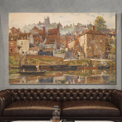 Presso Il Severn A Bridgnorth Edward John Poynter ejp7 quadro stampato su tela