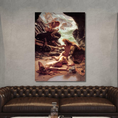 La Caverna Delle Ninfe Della Tempesta Edward John Poynter ejp8 quadro stampato su tela
