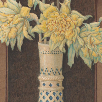 Narciso In Un Vaso Blu E Bianco Edward John Poynter ejp18 quadro stampato su tela