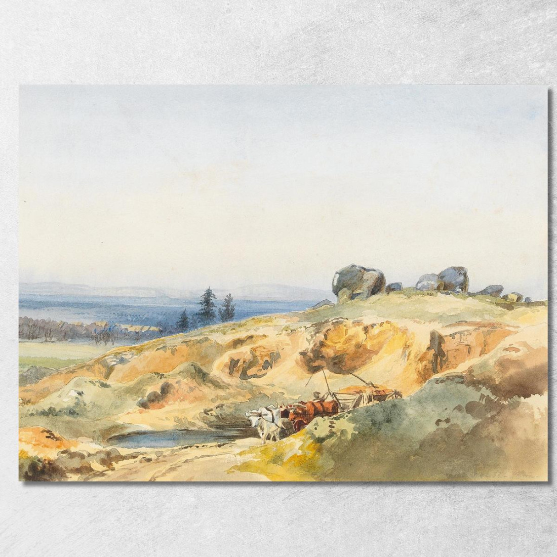 Un Paesaggio Con Un Sentiero Stretto E Un Carro Trainato Da Buoi Edward Theodore Compton etc1 quadro stampato su tela Un Paesaggio Con Un Sentiero Stretto E Un Carro Trainato Da Buoi Edward Theodore Compton etc1 quadro stampato su tela