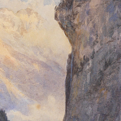 La Cascata Staubbach A Lauterbrunnen Svizzera Edward Theodore Compton etc20 quadro stampato su tela
