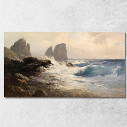 I Faraglioni Davanti Alla Costa Di Capri Edward Theodore Compton etc22 quadro stampato su tela