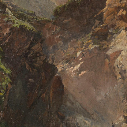 Gola Montana Con Cascata Impetuosa Edward Theodore Compton etc29 quadro stampato su tela