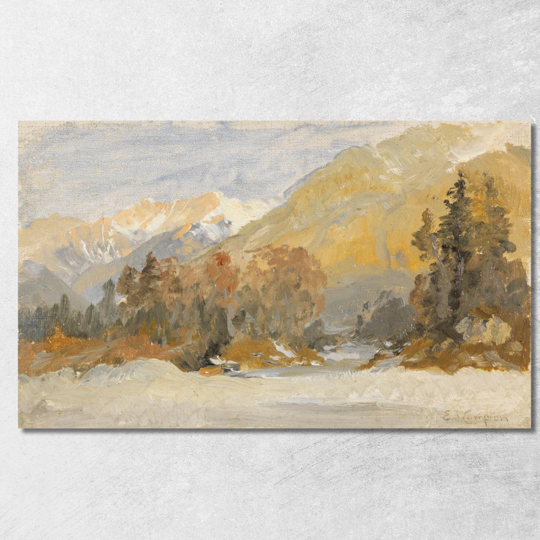 Paesaggio Prealpino Autunnale Studio Edward Theodore Compton etc31 quadro stampato su tela Paesaggio Prealpino Autunnale Studio Edward Theodore Compton etc31 quadro stampato su tela