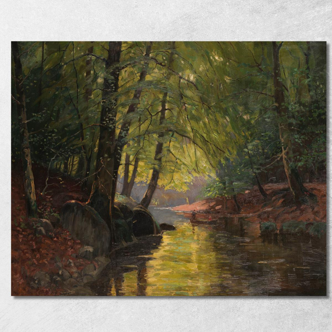 Gita In Barca Nello Spreewald Edward Theodore Compton etc40 quadro stampato su tela Gita In Barca Nello Spreewald Edward Theodore Compton etc40 quadro stampato su tela
