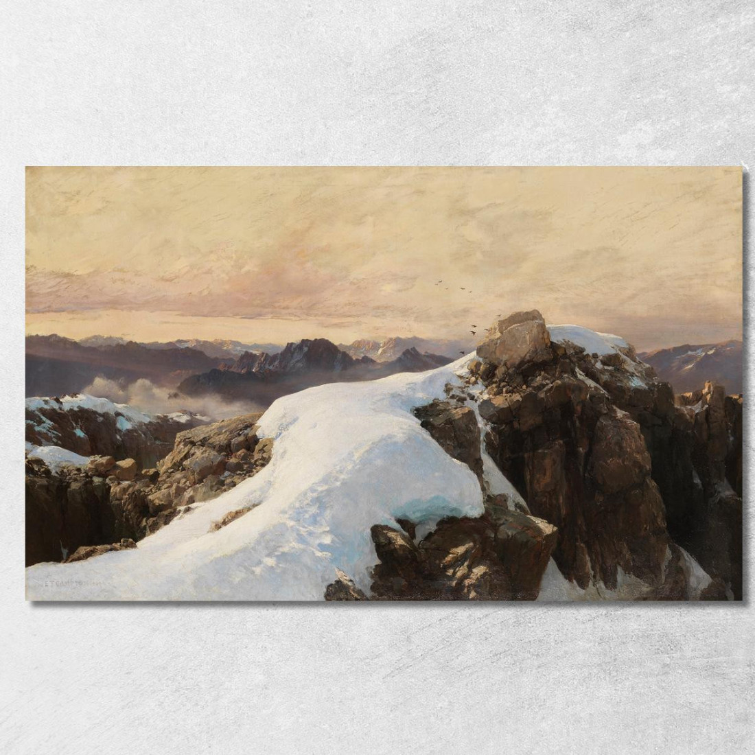 Mattino Sulle Vette Edward Theodore Compton etc48 quadro stampato su tela Mattino Sulle Vette Edward Theodore Compton etc48 quadro stampato su tela