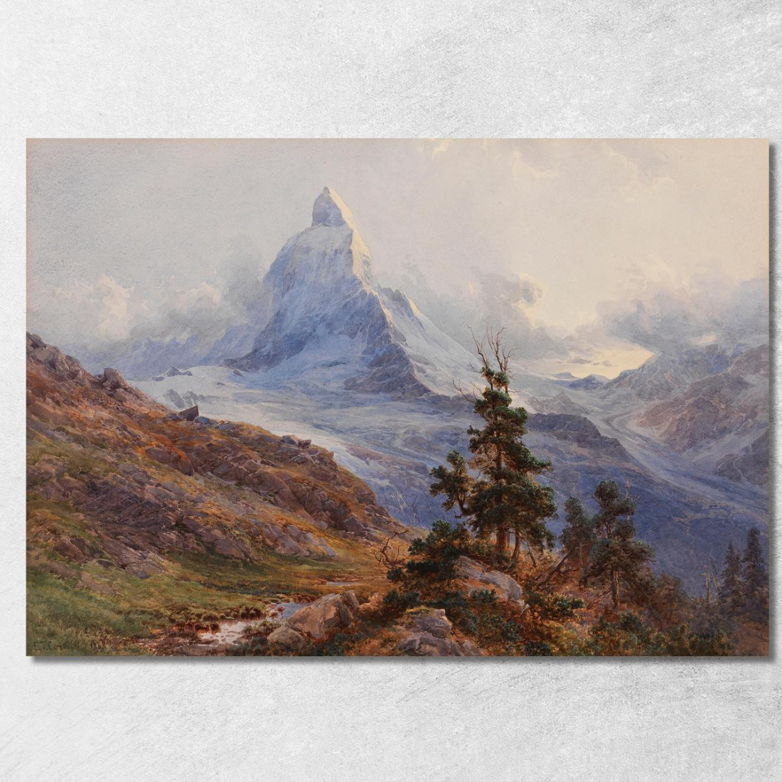 Vista Del Cervino Edward Theodore Compton etc57 quadro stampato su tela Vista Del Cervino Edward Theodore Compton etc57 quadro stampato su tela