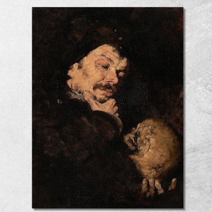 Uomo Con Un Teschio – Memento Mori Frank Duveneck fdu8 quadro stampato su tela