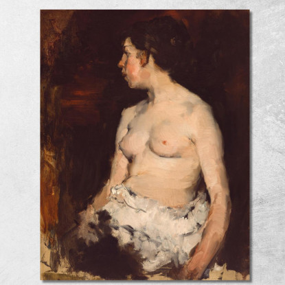 Nudo Seduto Frank Duveneck fdu20 quadro stampato su tela