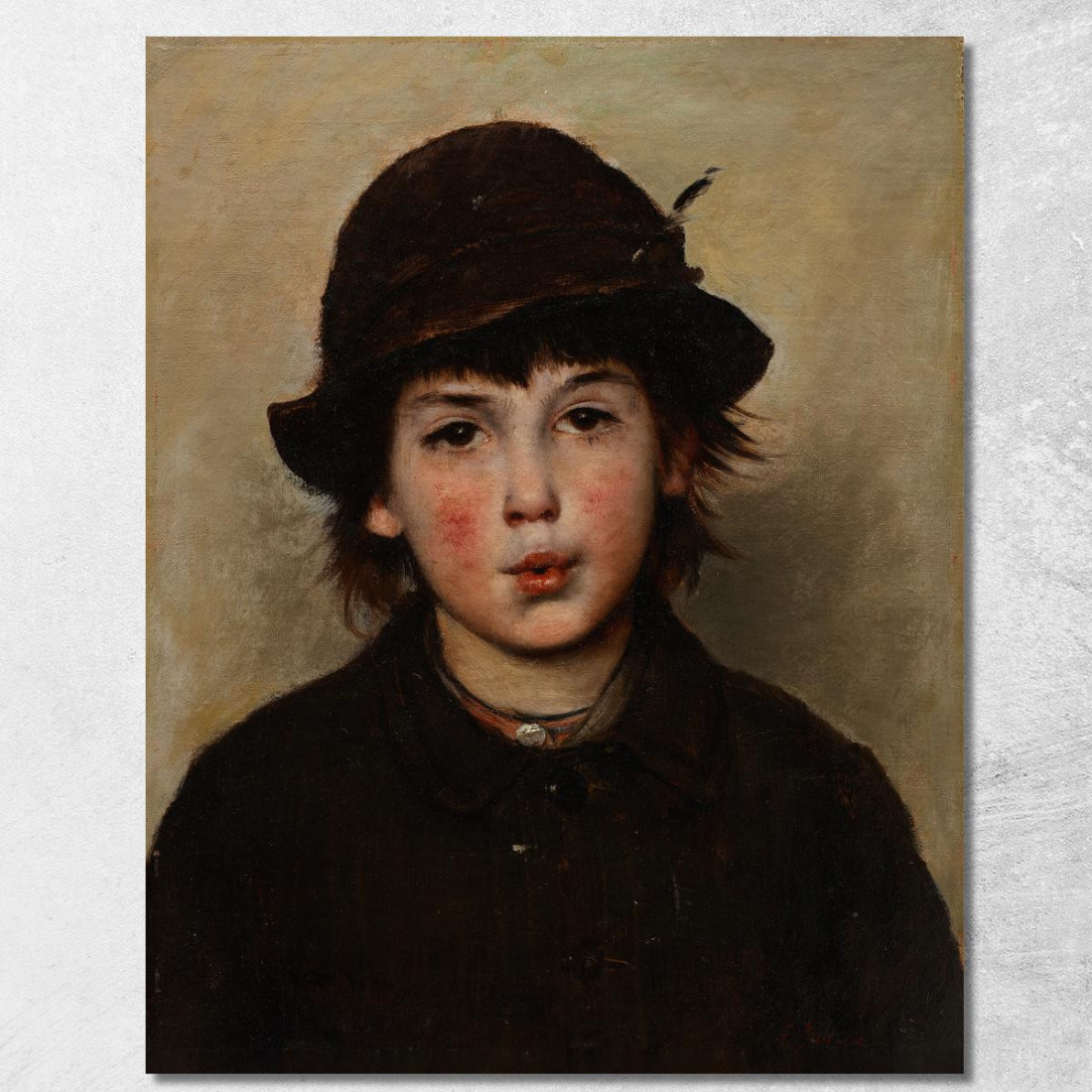 Ragazzo Che Fischia Frank Duveneck fdu28 quadro stampato su tela Ragazzo Che Fischia Frank Duveneck fdu28 quadro stampato su tela