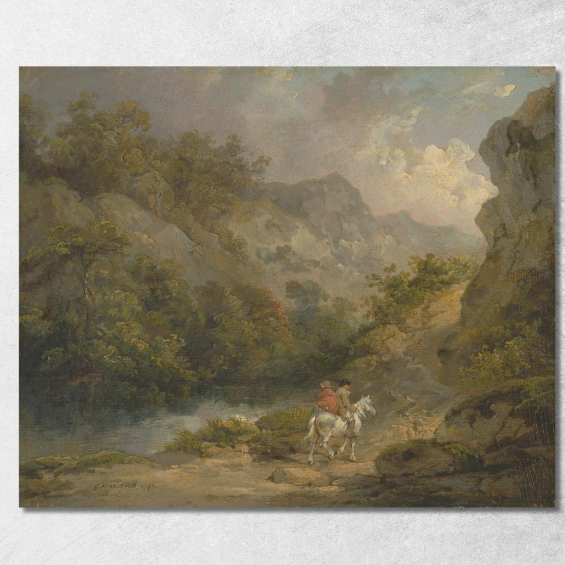 Paesaggio Roccioso Con Due Uomini Su Un Cavallo George Morland gmo29 quadro stampato su tela Paesaggio Roccioso Con Due Uomini Su Un Cavallo George Morland gmo29 quadro stampato su tela