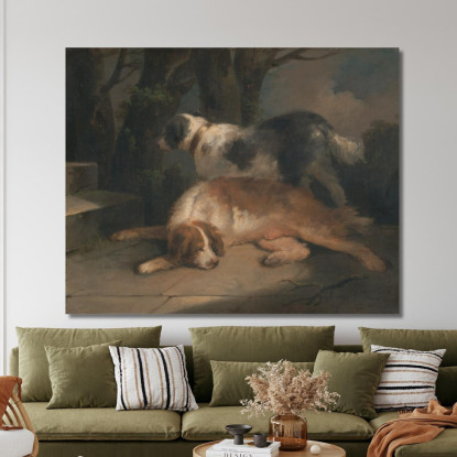 Setter George Morland gmo32 quadro stampato su tela