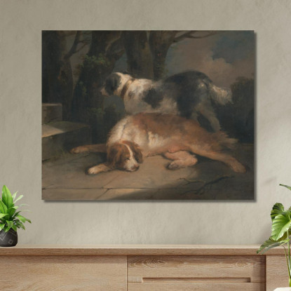 Setter George Morland gmo32 quadro stampato su tela