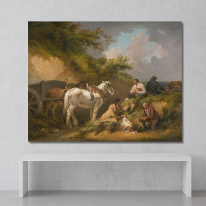 Il Riposo Del Lavoratore George Morland gmo46 quadro stampato su tela