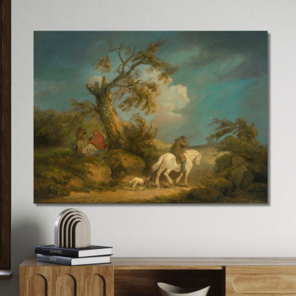 La Tempesta George Morland gmo51 quadro stampato su tela