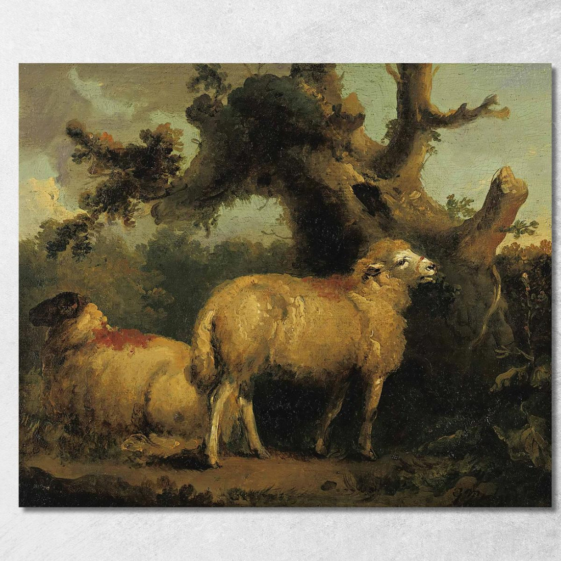 Due Pecore In Un Paesaggio George Morland gmo54 quadro stampato su tela Due Pecore In Un Paesaggio George Morland gmo54 quadro stampato su tela