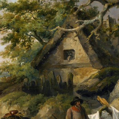 Veduta Di Enderby Leicestershire George Morland gmo55 quadro stampato su tela