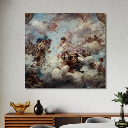 La Francia Accogliendo L'Abbondanza - Progetto Per Il Soffitto Del Palazzo Dell'Eliseo Henri Gervex hgr15 quadro stampato su te