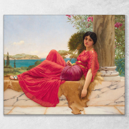 Appoggiato Contro Una Colonna John William Godward jwg46 quadro stampato su tela