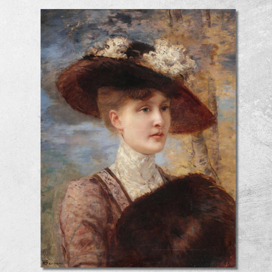 Ritratto Di Madame De Lorgeril Henri Gervex hgr29 quadro stampato su tela Ritratto Di Madame De Lorgeril Henri Gervex hgr29 quadro stampato su tela