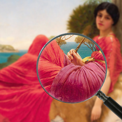 Appoggiato Contro Una Colonna John William Godward jwg46 quadro stampato su tela