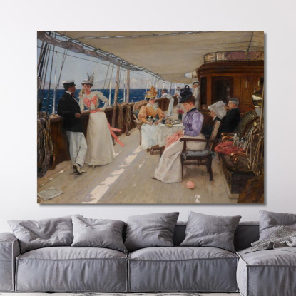 Yachting Nell’Arcipelago Henri Gervex hgr38 quadro stampato su tela