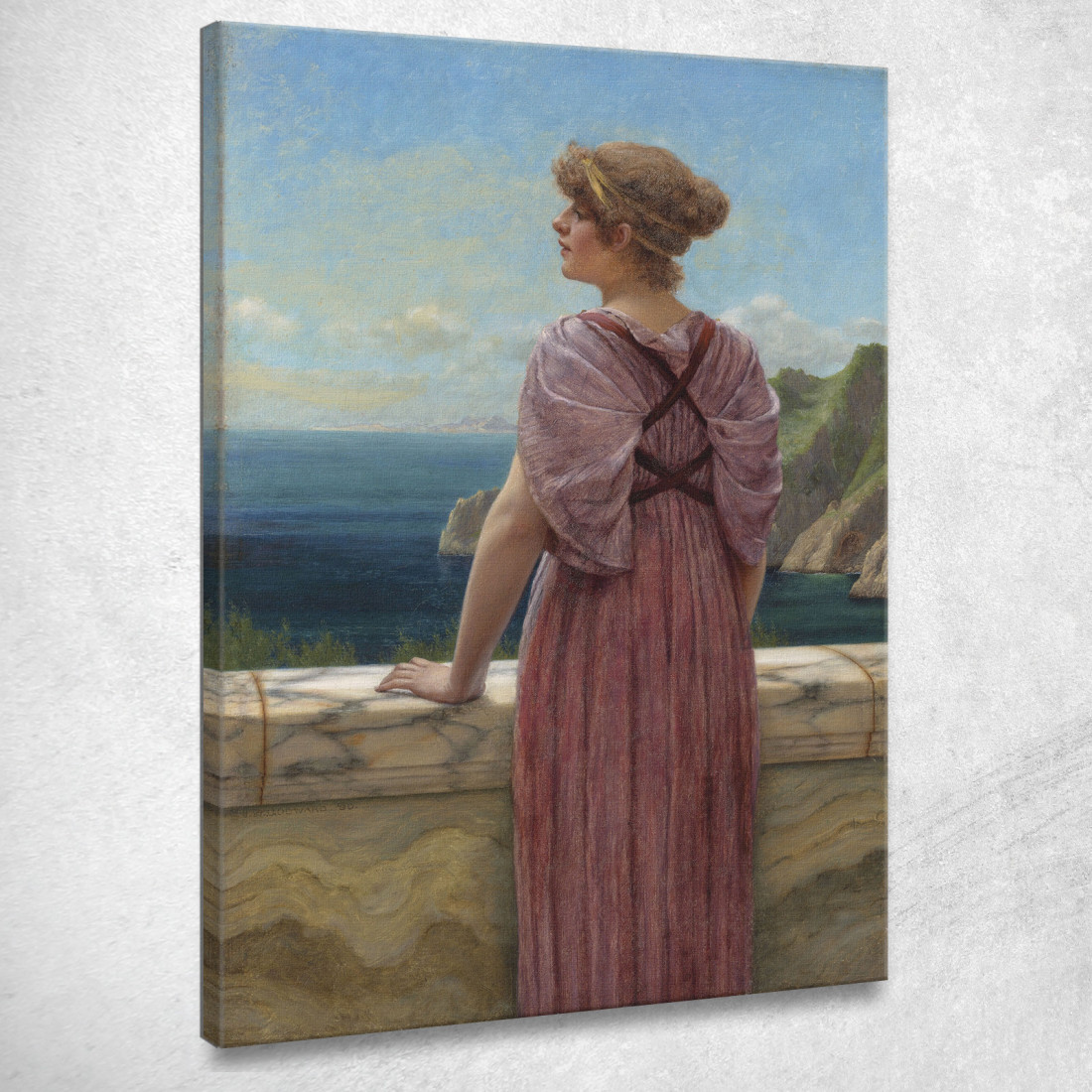 Ricordi Uno Studio John William Godward jwg51 quadro stampato su tela