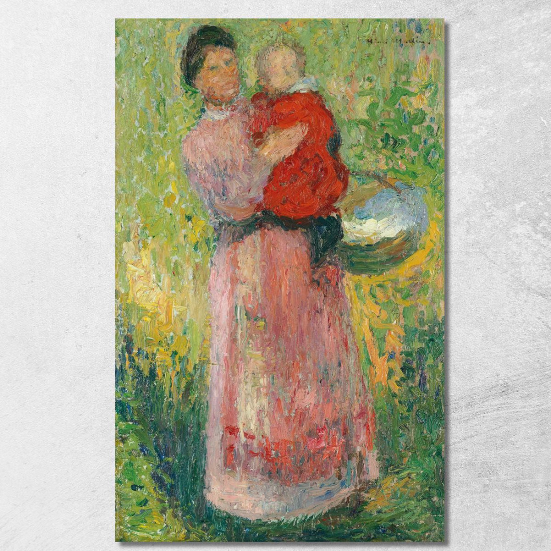 Donna Che Porta Un Bambino In Rosso Tra Le Braccia Henri Martin hmt26 quadro stampato su tela Donna Che Porta Un Bambino In Rosso Tra Le Braccia Henri Martin hmt26 quadro stampato su tela
