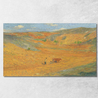 Contadino In Fondo A Una Valle Henri Martin hmt46 quadro stampato su tela