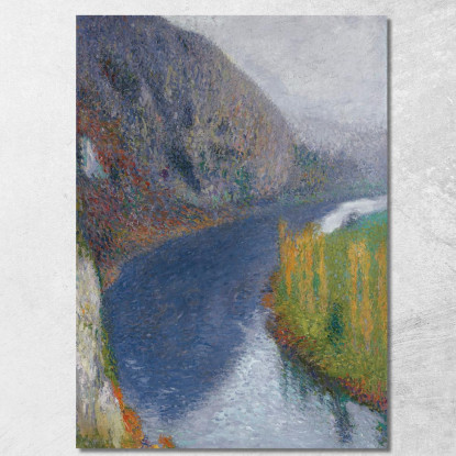 Il Lot Ai Piedi Delle Falesie Di Saint-Cirq-Lapopie Henri Martin hmt49 quadro stampato su tela