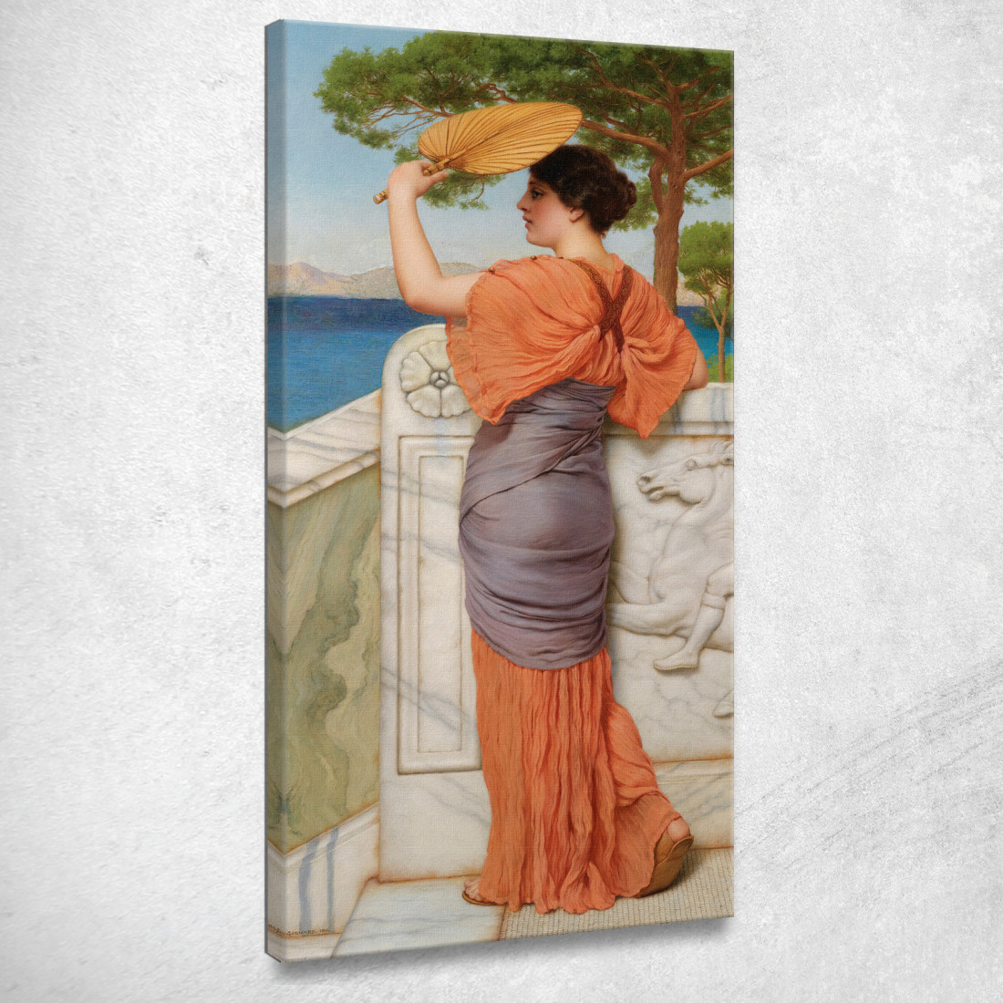 Sul Balcone John William Godward jwg55 quadro stampato su tela Sul Balcone John William Godward jwg55 quadro stampato su tela