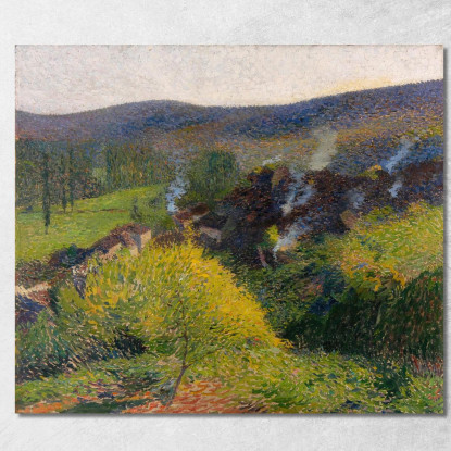 I Casolari Alla Sera Henri Martin hmt54 quadro stampato su tela