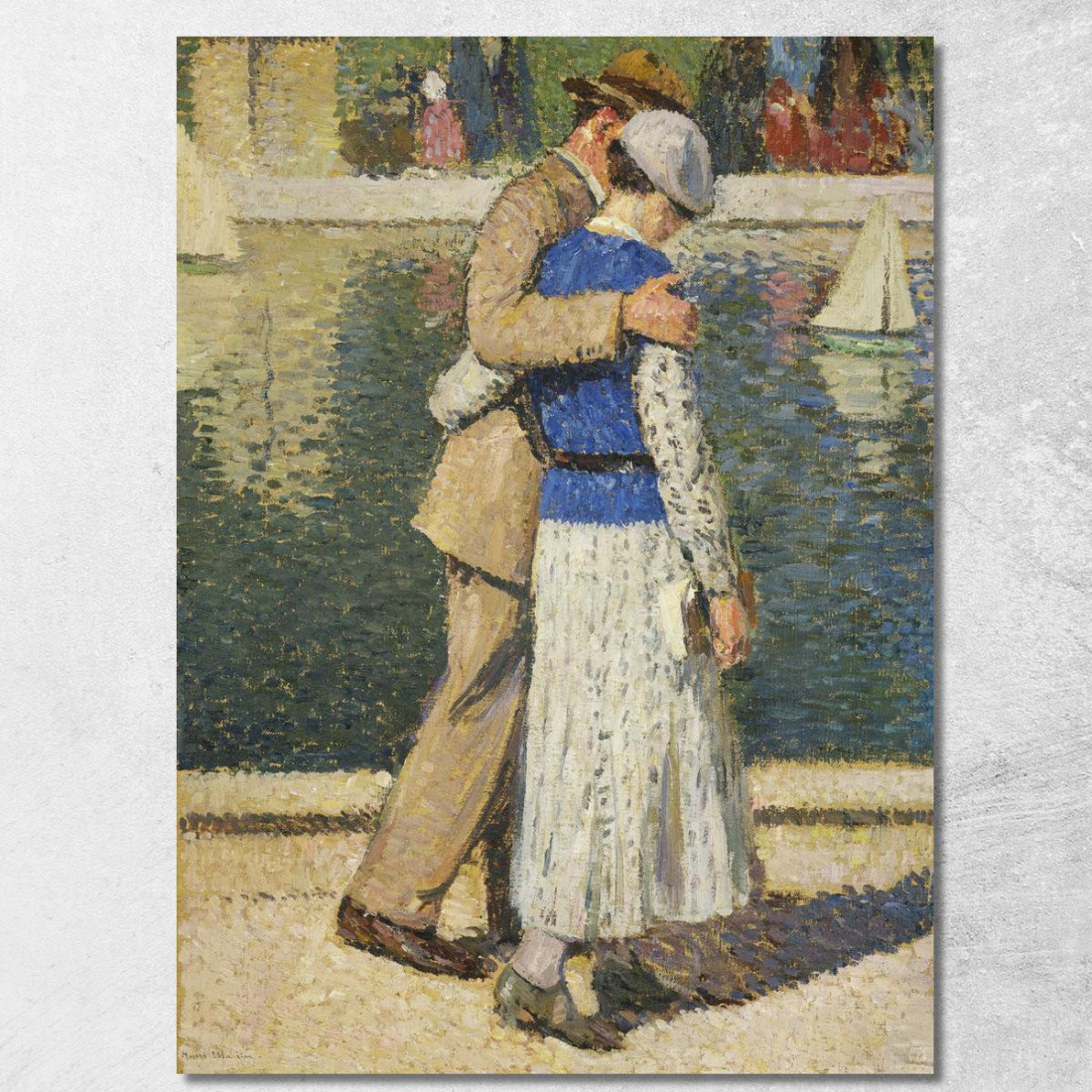 Una Coppia Che Cammina Lungo Il Bacino Del Lussemburgo Henri Martin hmt80 quadro stampato su tela Una Coppia Che Cammina Lungo Il Bacino Del Lussemburgo Henri Martin hmt80 quadro stampato su tela