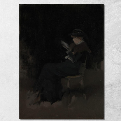 Composizione In Nero - Ragazza Che Legge James Abbott McNeill Whistler jam13 quadro stampato su tela