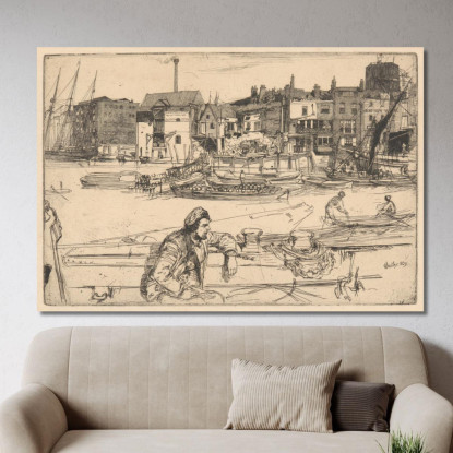 Black Lion Wharf James Abbott McNeill Whistler jam24 quadro stampato su tela