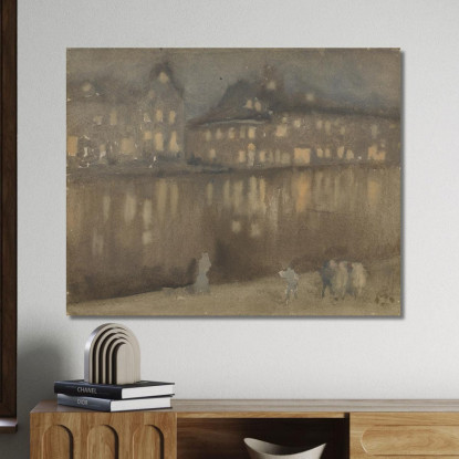 Gran Canale Amsterdam - Notturno James Abbott McNeill Whistler jam38 quadro stampato su tela