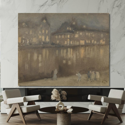 Gran Canale Amsterdam - Notturno James Abbott McNeill Whistler jam38 quadro stampato su tela