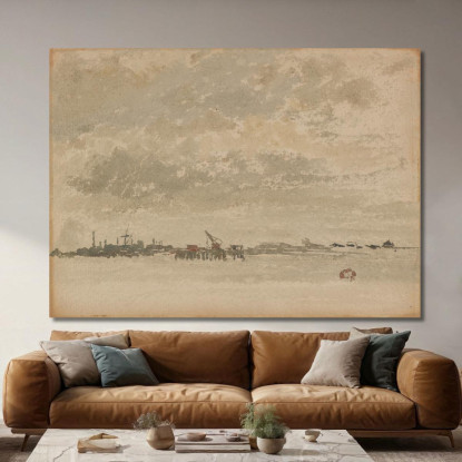 Grigio E Argento - Purfleet James Abbott McNeill Whistler jam44 quadro stampato su tela