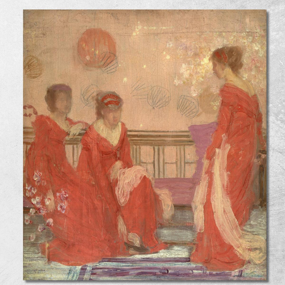 Armonia In Colore Carne E Rosso James Abbott McNeill Whistler jam45 quadro stampato su tela Armonia In Colore Carne E Rosso James Abbott McNeill Whistler jam45 quadro stampato su tela