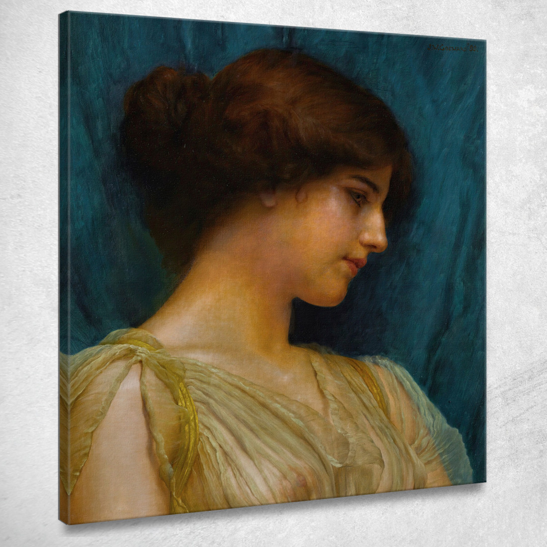 Studio Della Testa Di Una Ragazza John William Godward jwg66 quadro stampato su tela Studio Della Testa Di Una Ragazza John William Godward jwg66 quadro stampato su tela
