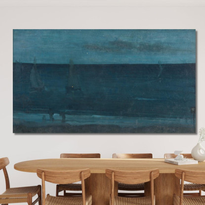 Notturno Blu E Argento Bognor James Abbott McNeill Whistler jam74 quadro stampato su tela