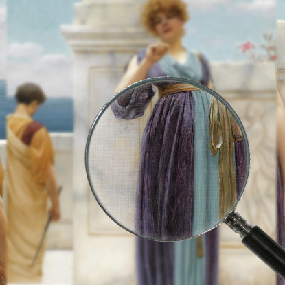 L'Anello Di Fidanzamento 2 John William Godward jwg74 quadro stampato su tela