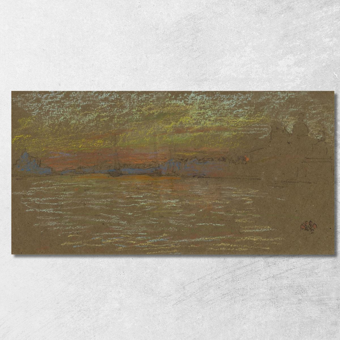 La Riva Al Tramonto Rosso E Oro James Abbott McNeill Whistler jam134 quadro stampato su tela La Riva Al Tramonto Rosso E Oro James Abbott McNeill Whistler jam134 quadro stampato su tela